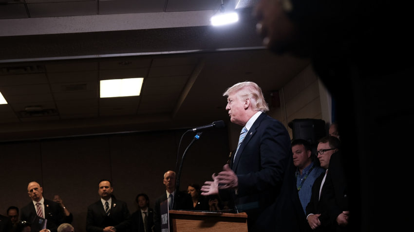Donald Trump Attends Petroleum Conference In North Dakota